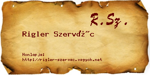 Rigler Szervác névjegykártya